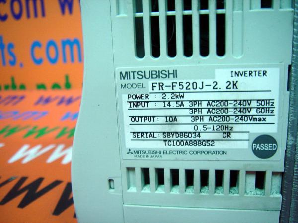 MITSUBISHI INVERTER FR-F520J-2.2K::::裕益科技有限公司::::MITSUBISHI,FR-F520J-2.2K